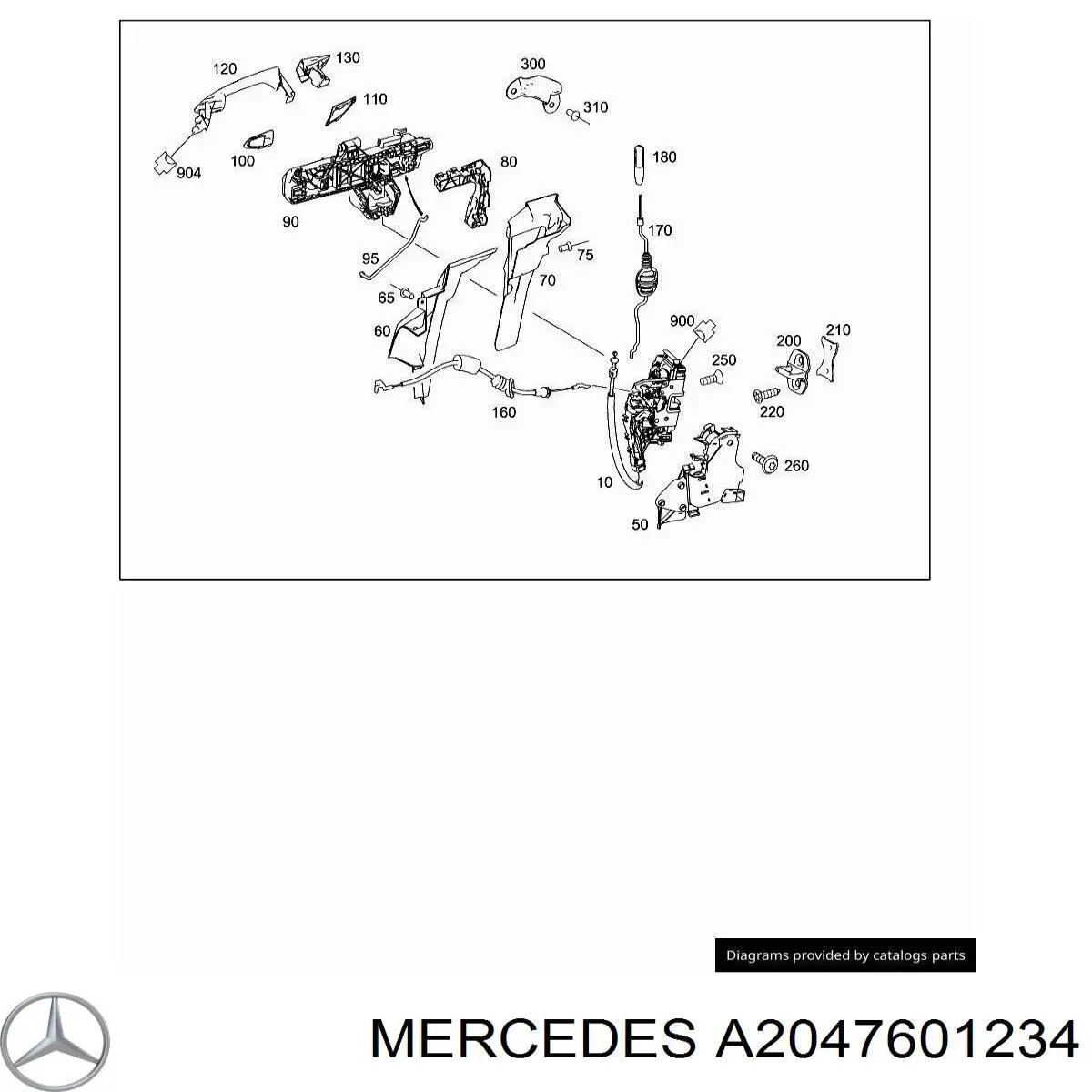 Soporte de manija exterior de puerta delantera derecha Mercedes A2047601234 precio, desde 49,37 EUR
