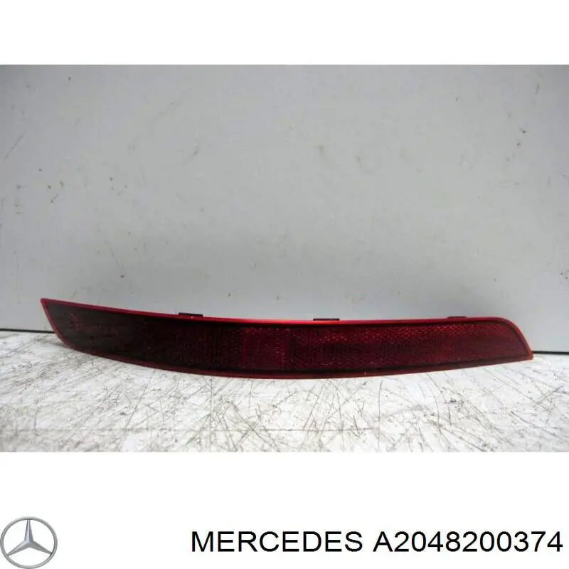 A2048200374 Mercedes reflector, parachoques trasero, izquierdo