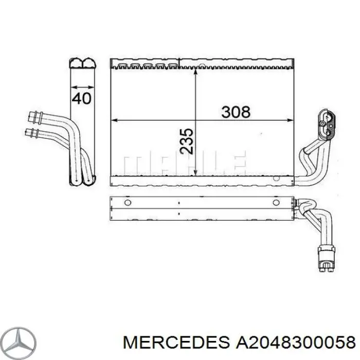 Evaporador de aire acondicionado Mercedes A2048300058 precio, desde 90,02 EUR