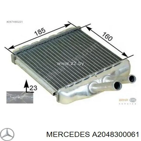 A2048300061 Mercedes radiador de calefacción