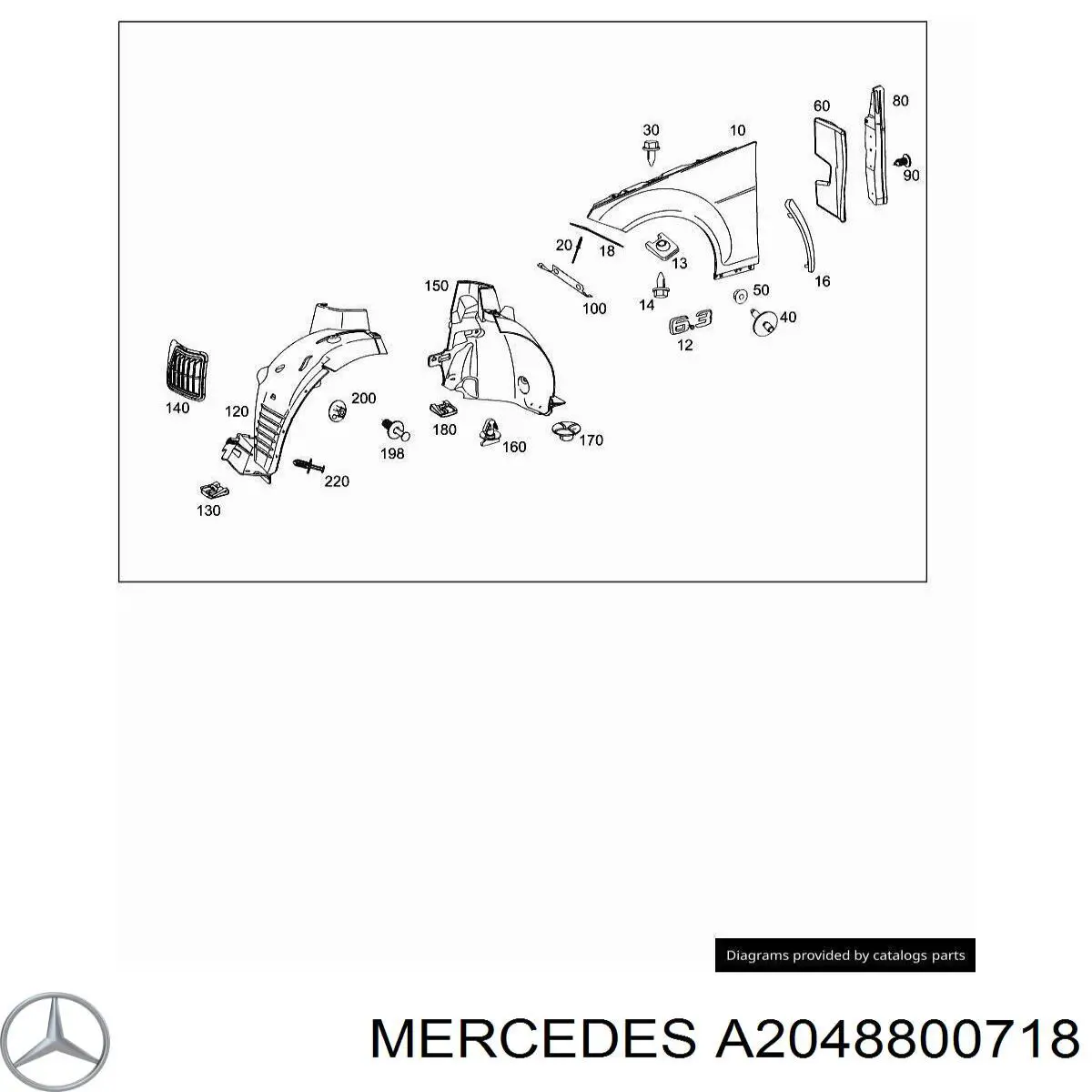 A2048800718 Mercedes guardabarros delantero izquierdo