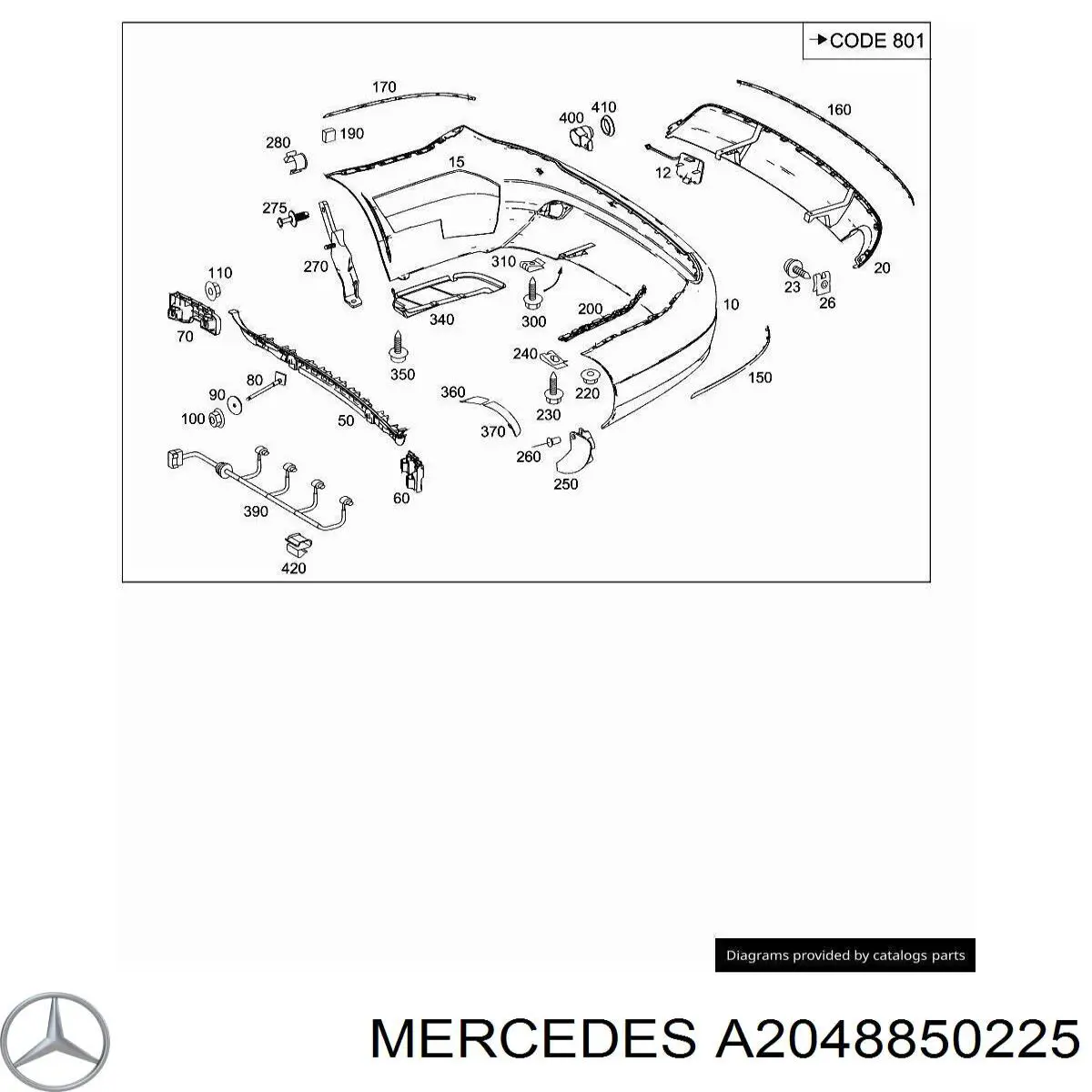 Paragolpes Mercedes A2048850225 precio, desde 261,19 EUR
