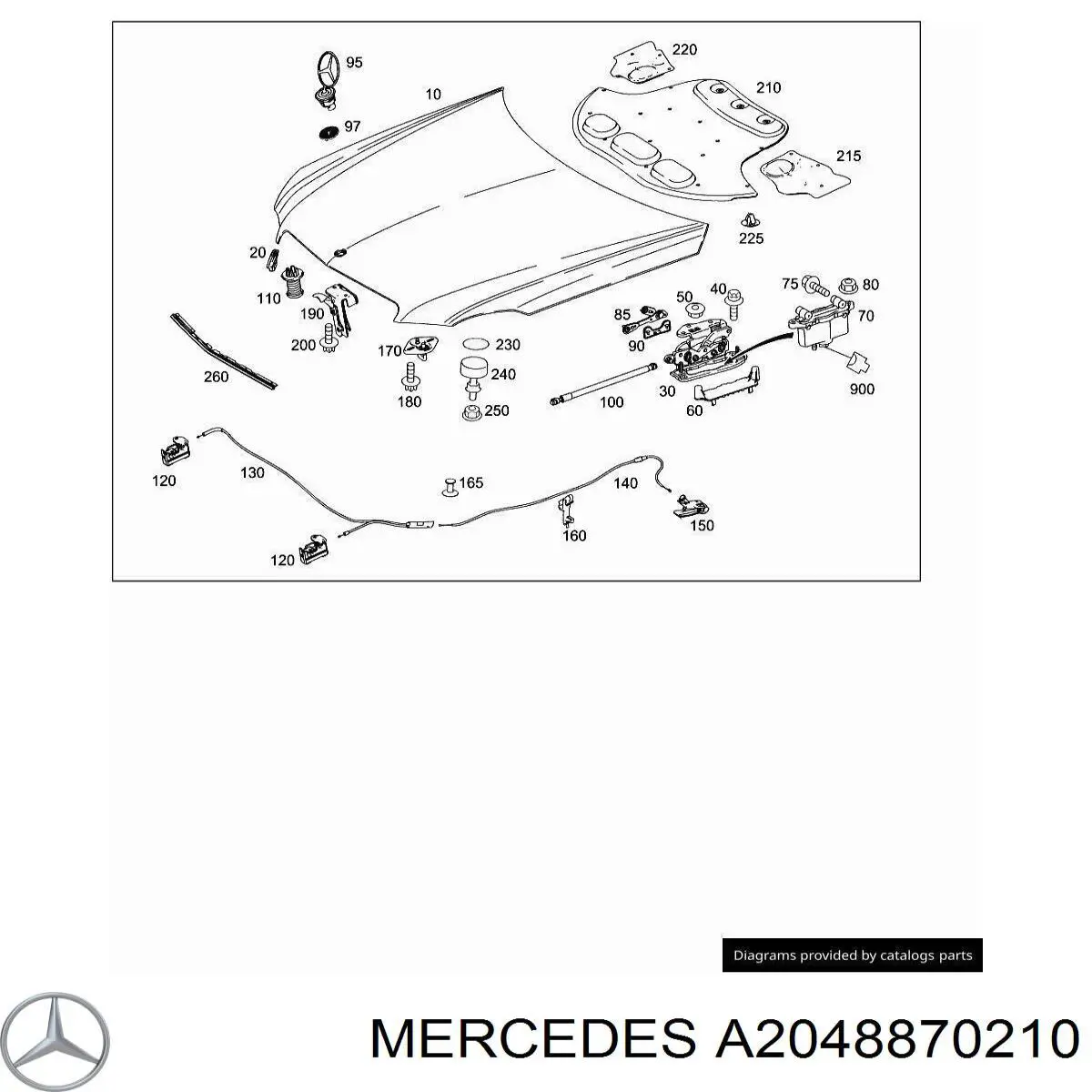 Pirotécnico de la bisagra del capó Mercedes A212906630128
