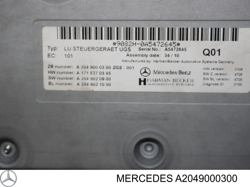 Unidad de control multimedia A2049000300 Mercedes
