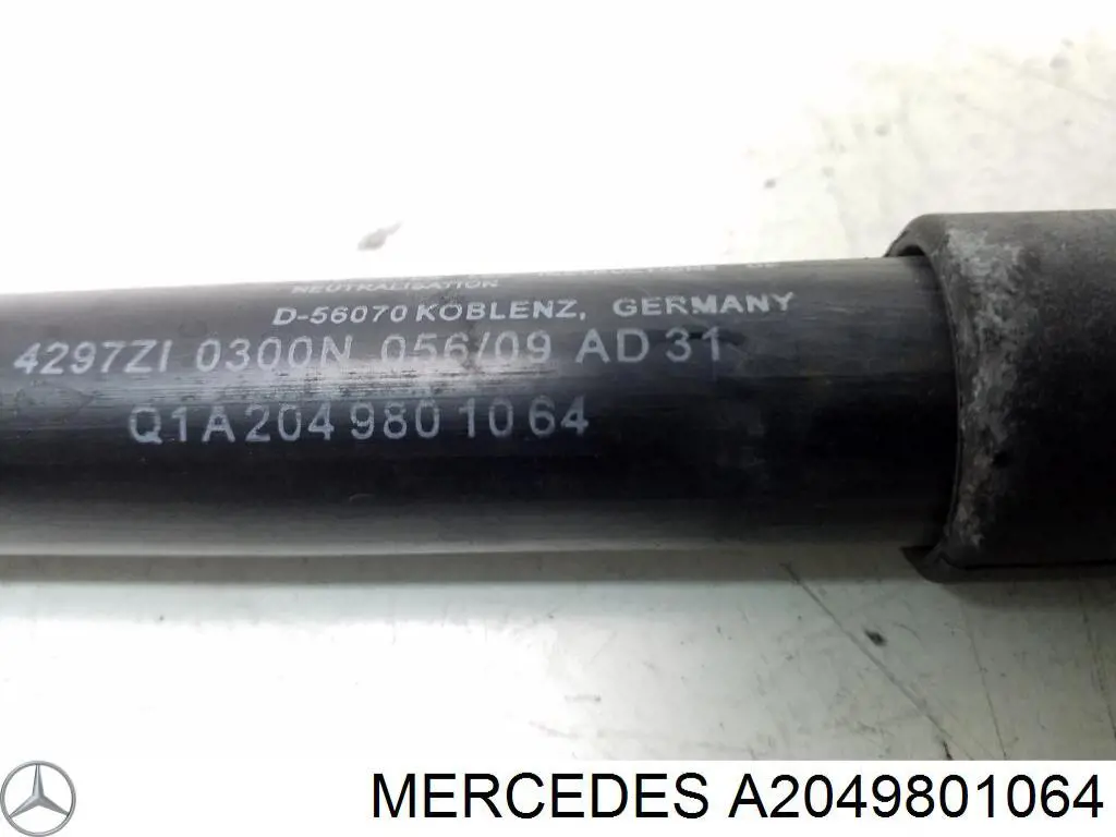 A2049801064 Mercedes muelle neumático, capó de motor derecho