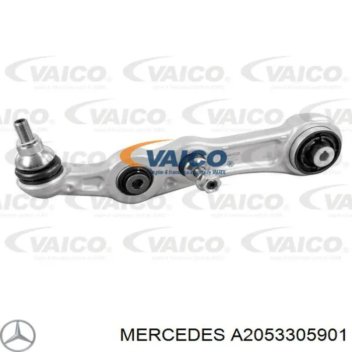 Brazo inferior izquierdo de la suspensión delantera A2053305901 Mercedes