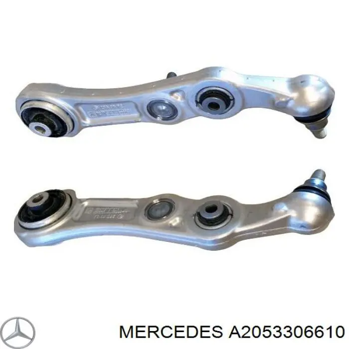 Brazo inferior derecho de la suspensión delantera A2053306610 Mercedes