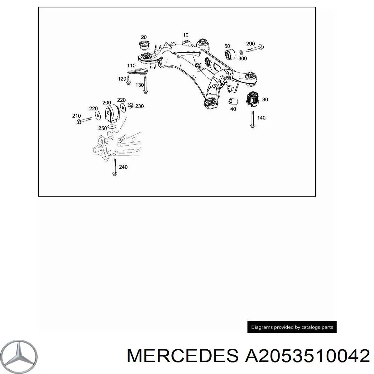 A2053510042 Mercedes suspensión, cuerpo del eje trasero