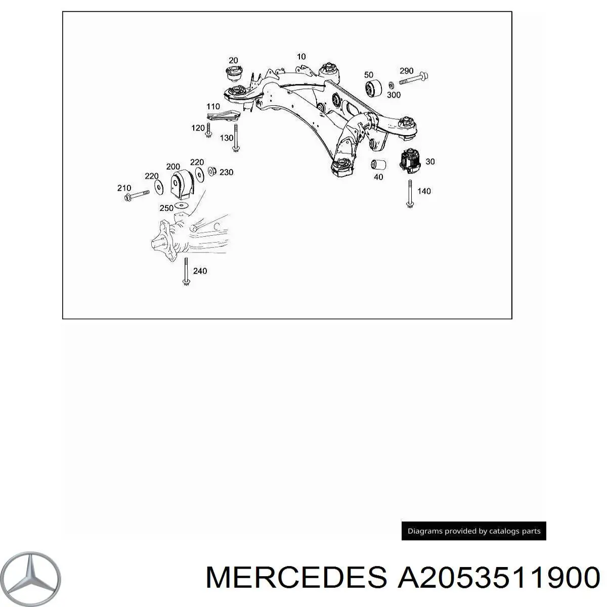 A2053511900 Mercedes suspensión, cuerpo del eje trasero