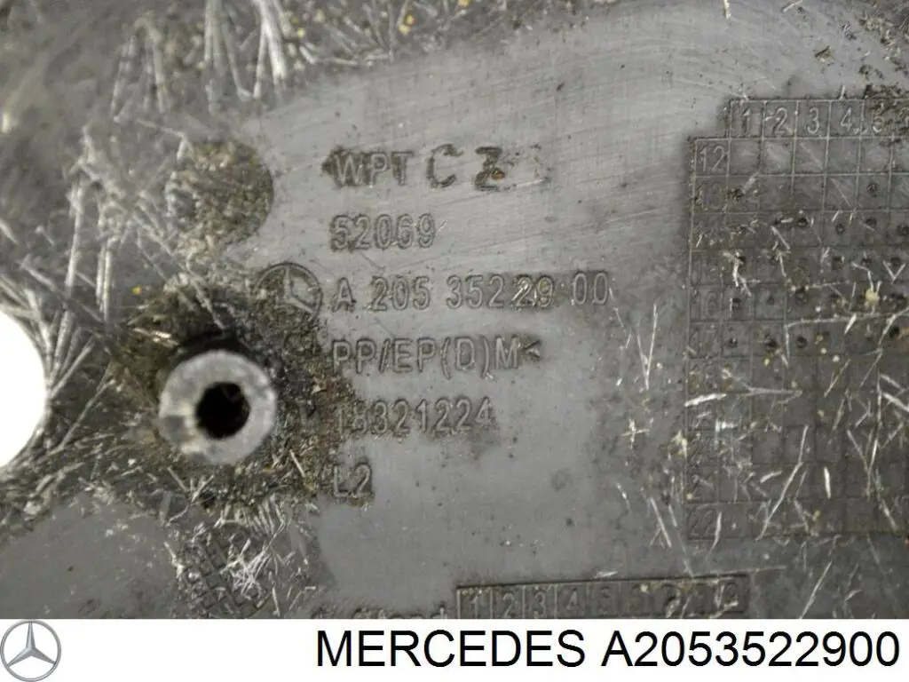 A2053522900 Mercedes Protección inferior trasera del brazo de suspensión