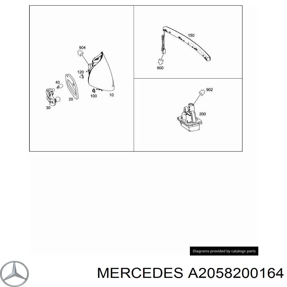 A2058200164 Mercedes piloto posterior izquierdo