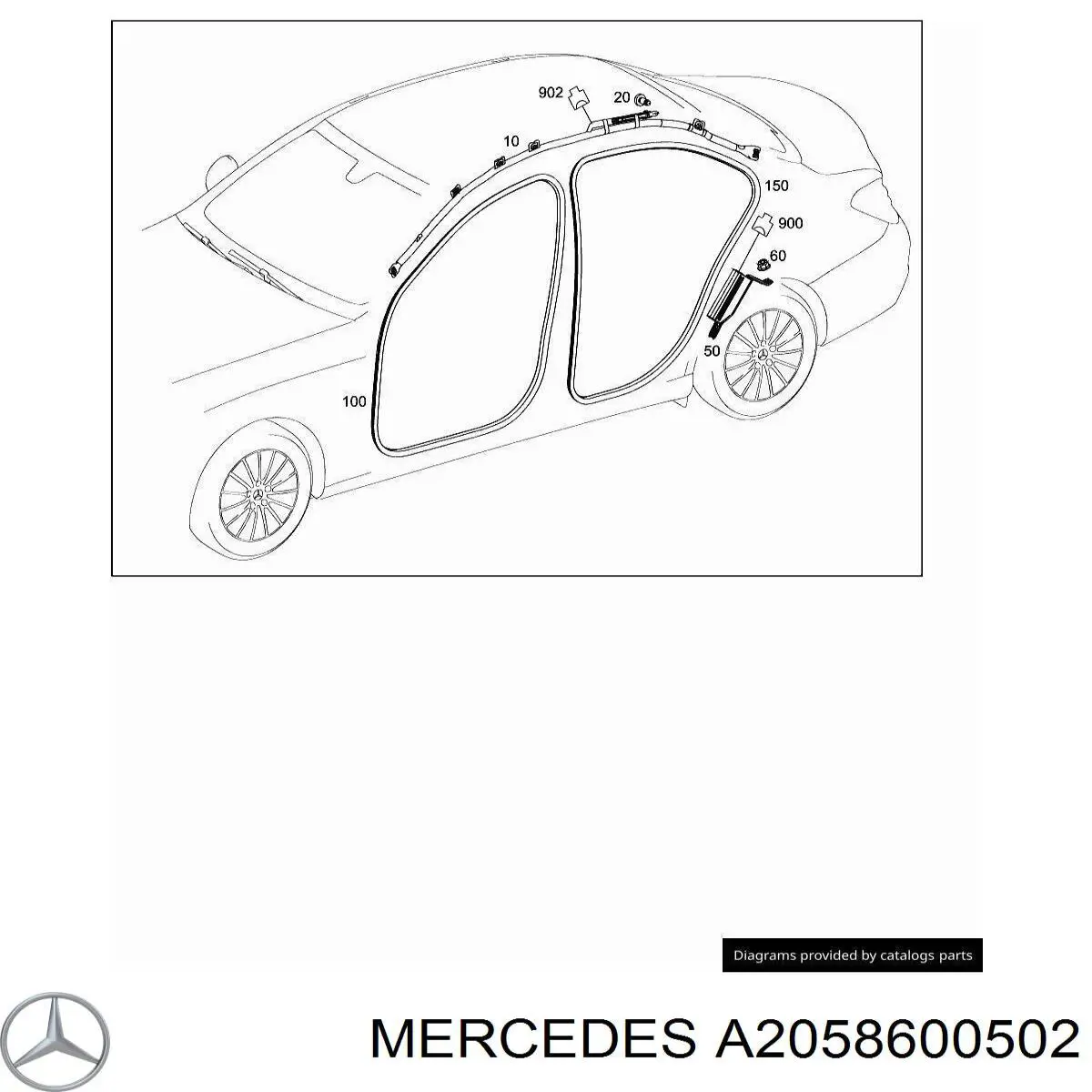 Airbag de cortina lateral derecha Mercedes A2058600502 precio, desde 259,91 EUR