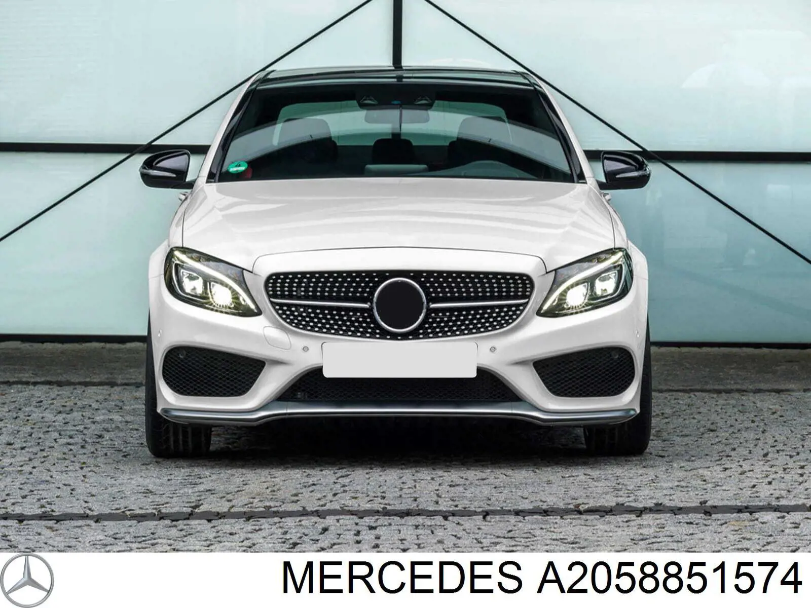 A2058851574 Mercedes listón embellecedor/protector, parachoques delantero central