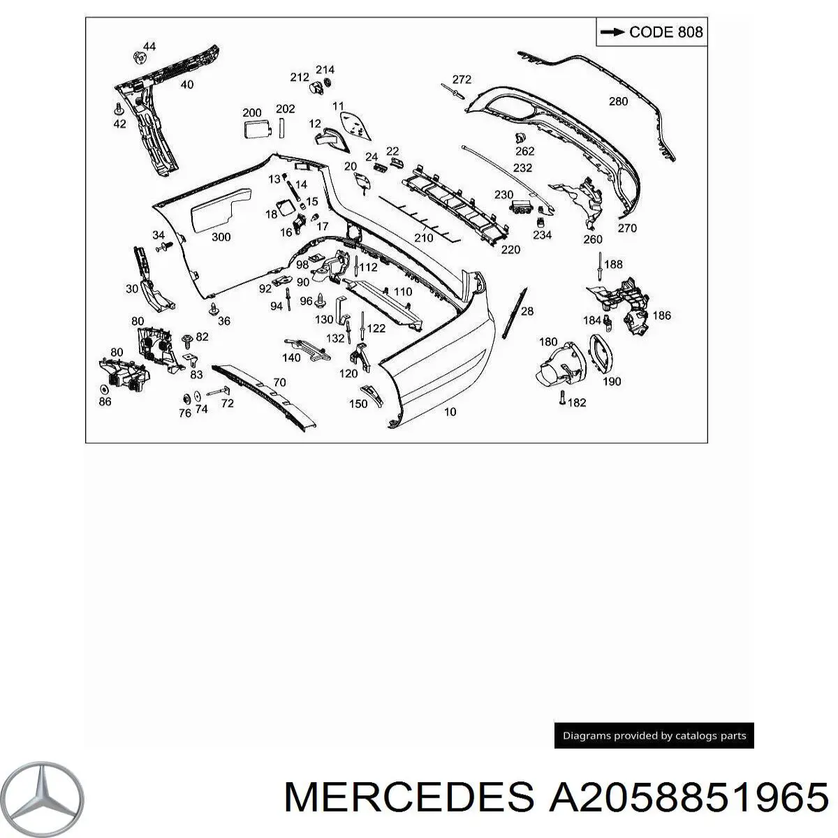 Soporte de parachoques trasero izquierdo Mercedes A2058851965 precio, desde 32,47 EUR