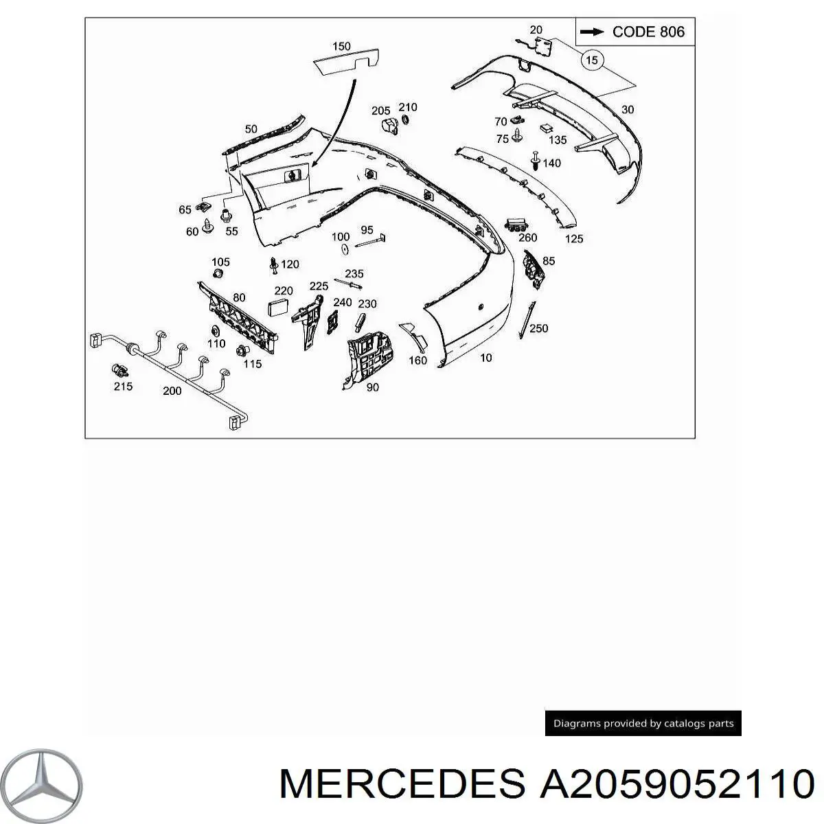 A2059055211 Mercedes Módulo de control de apertura de la tapa del maletero