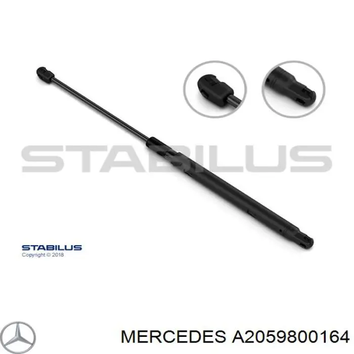 A2059800164 Mercedes muelle neumático, capó de motor derecho