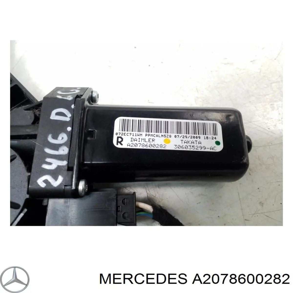 Cinturón de seguridad delantero derecho A2078600282 Mercedes
