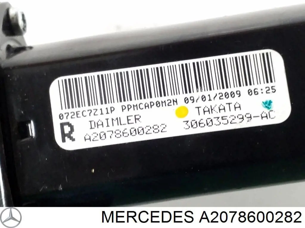 A2078600282 Mercedes Cinturón de seguridad delantero derecho