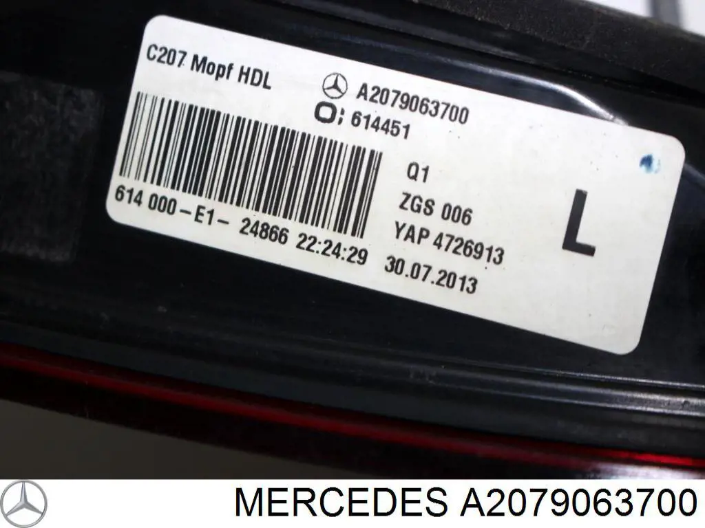 Piloto trasero interior izquierdo Mercedes A2079063700
