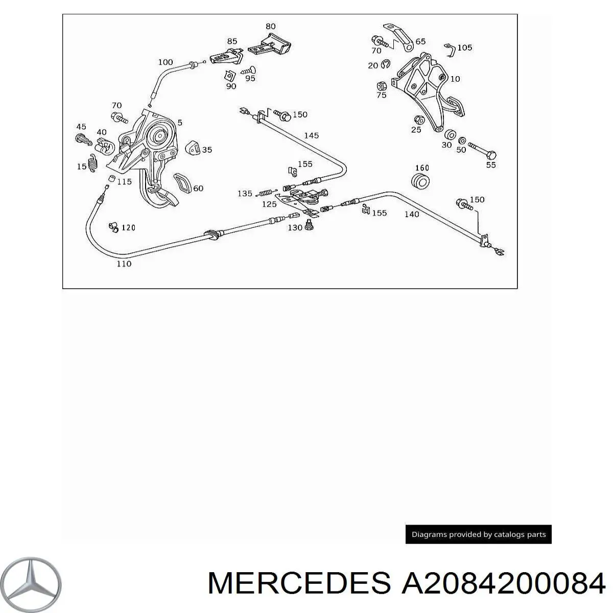 2204201284 Mercedes Palanca de freno de mano
