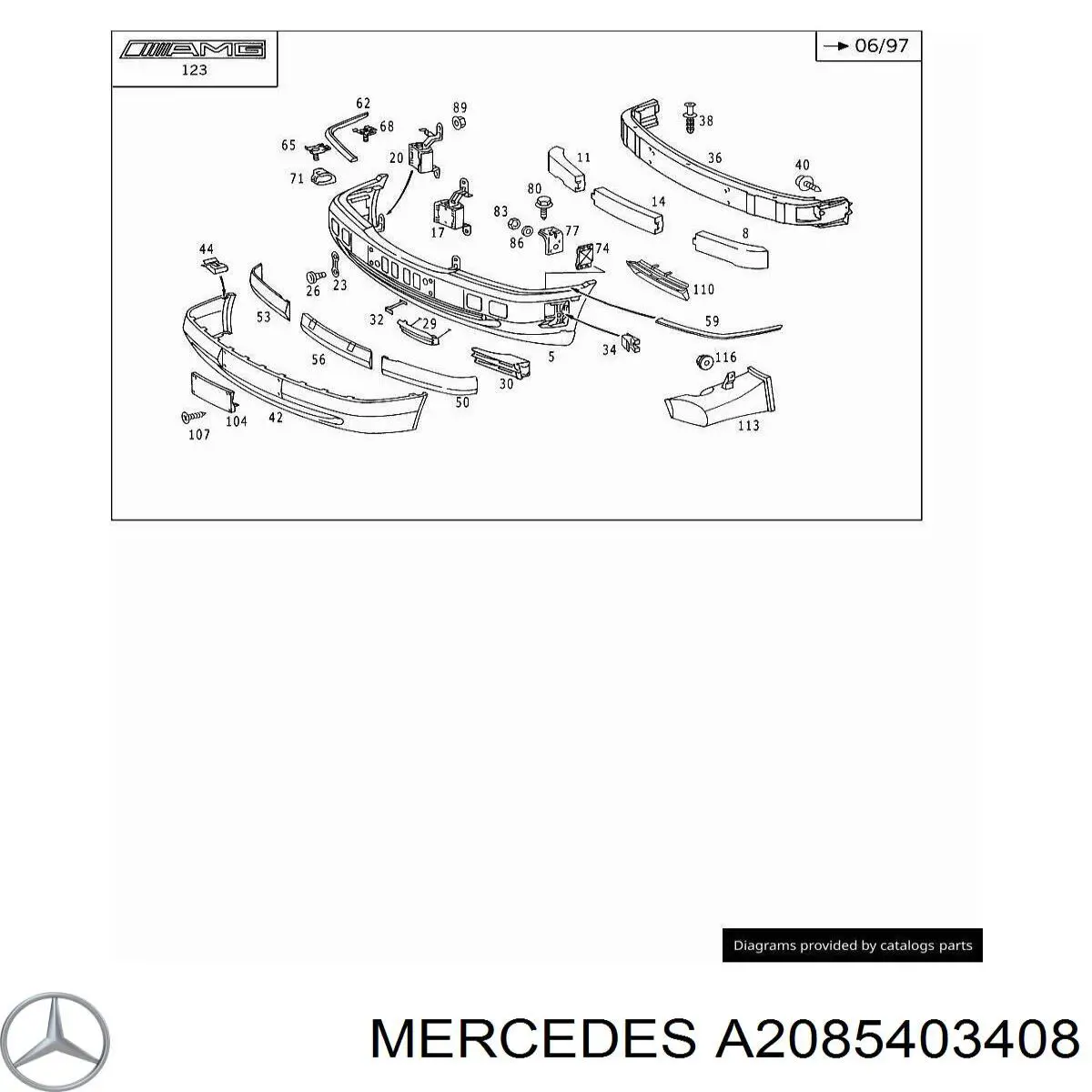 Sensores De Estacionamiento De Parachoques Delantero (CABLE) para Mercedes CLK (C208)