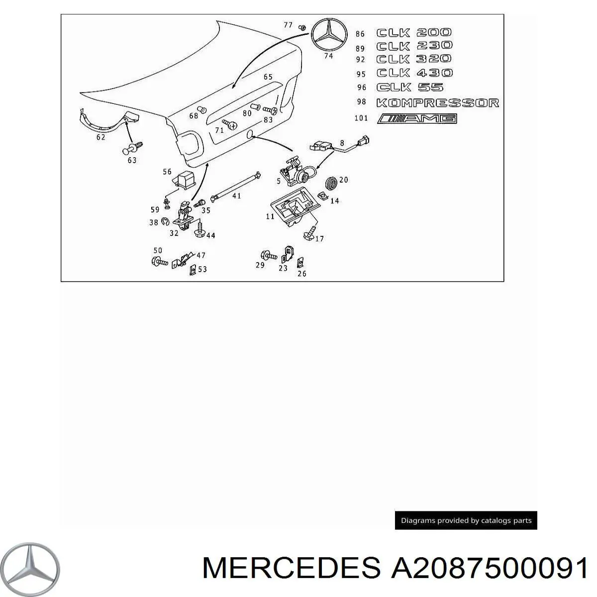 Cerradura de portón trasero Mercedes A2087500091 precio, desde  EUR