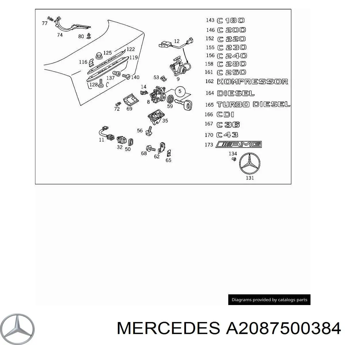 Cerradura de portón trasero Mercedes E sedán (W210) (1995 - 2002) precio, desde 188,29 EUR