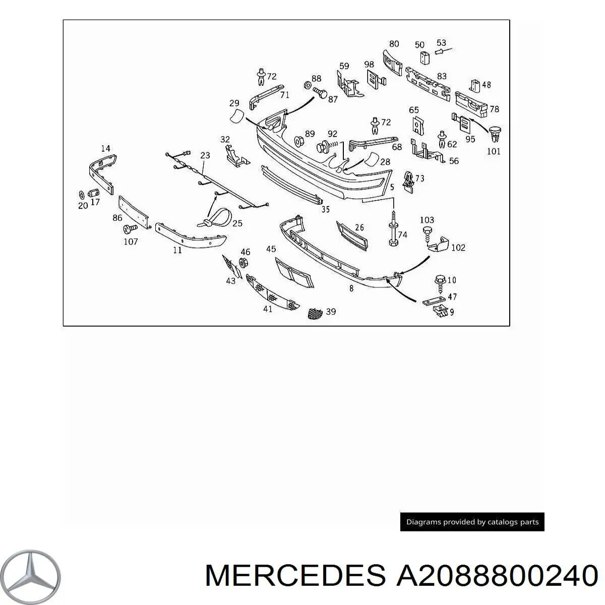 Parachoques delantero Mercedes CLK coupé (C208) (1997 - 2002) precio, desde 617,10 EUR