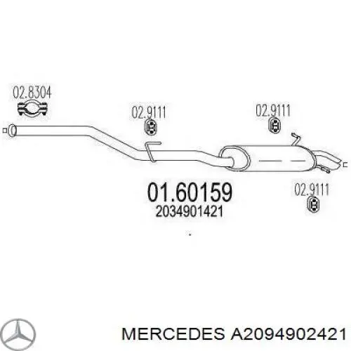 Silenciador trasero Mercedes A2094902421 precio, desde 123,42 EUR