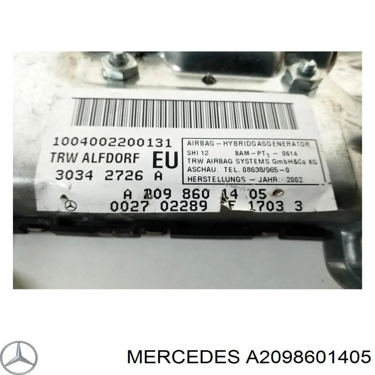 A2098601405 Mercedes Airbag de puerta delantera derecha