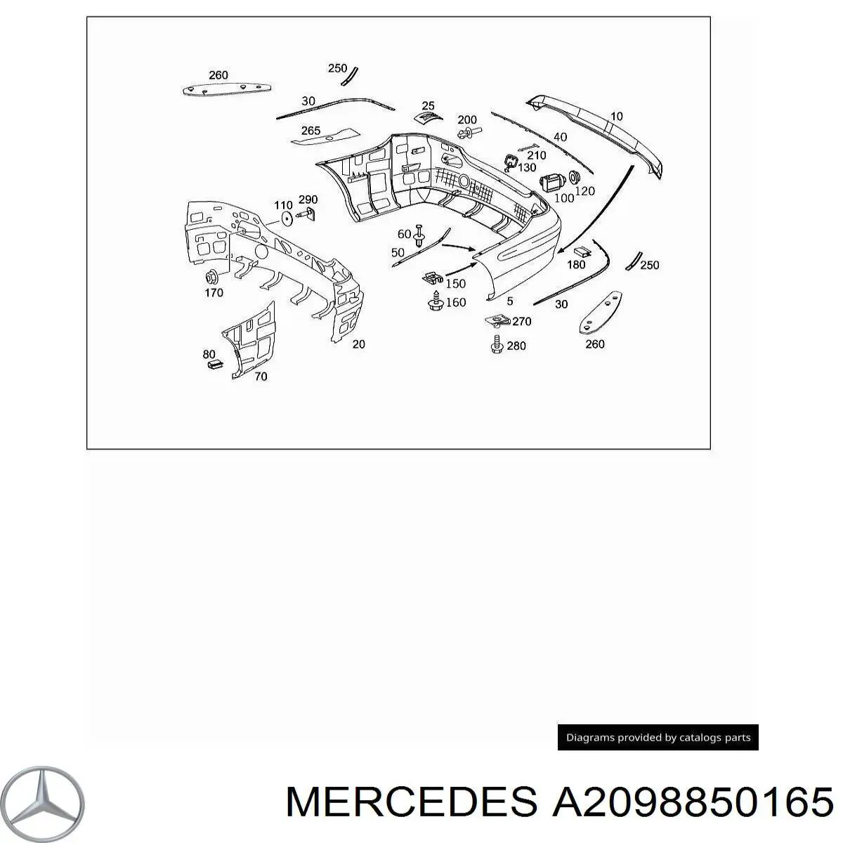 Refuerzo de parachoques trasero Mercedes CLK coupé (C209) (2002 - 2009) precio, desde 111,80 EUR