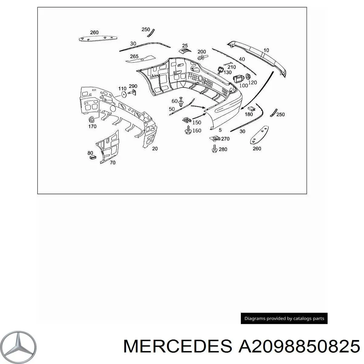 A2098850825 Mercedes parachoques trasero