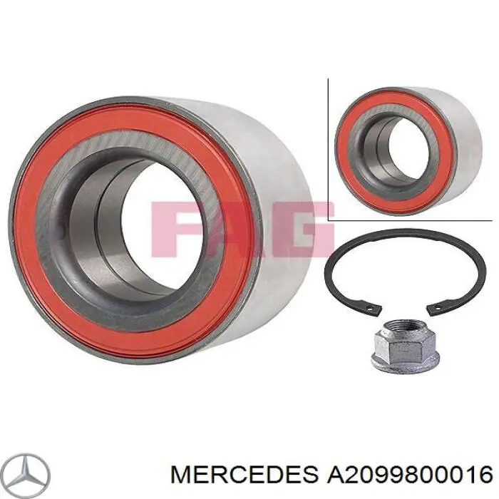 A2099800016 Mercedes cojinete de rueda trasero