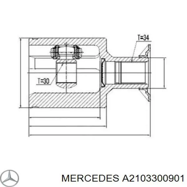 A2103300901 Mercedes Semieje delantero izquierdo