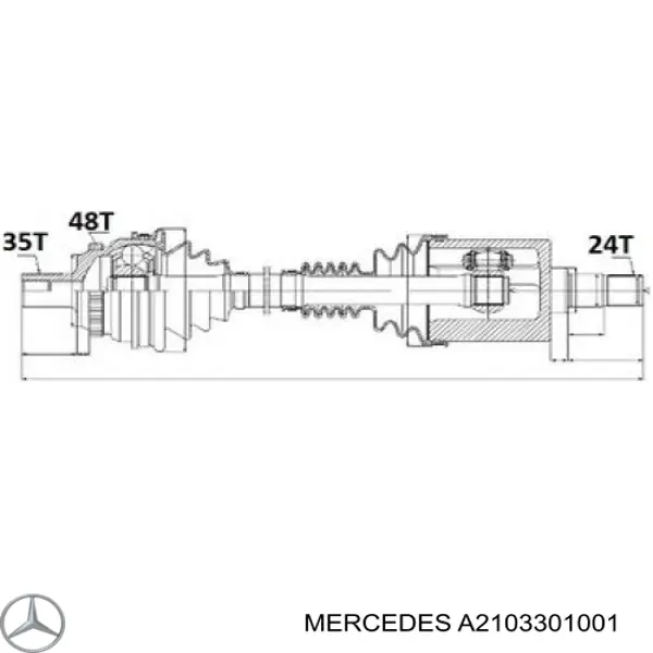 Semieje delantero derecho Mercedes 2103301001