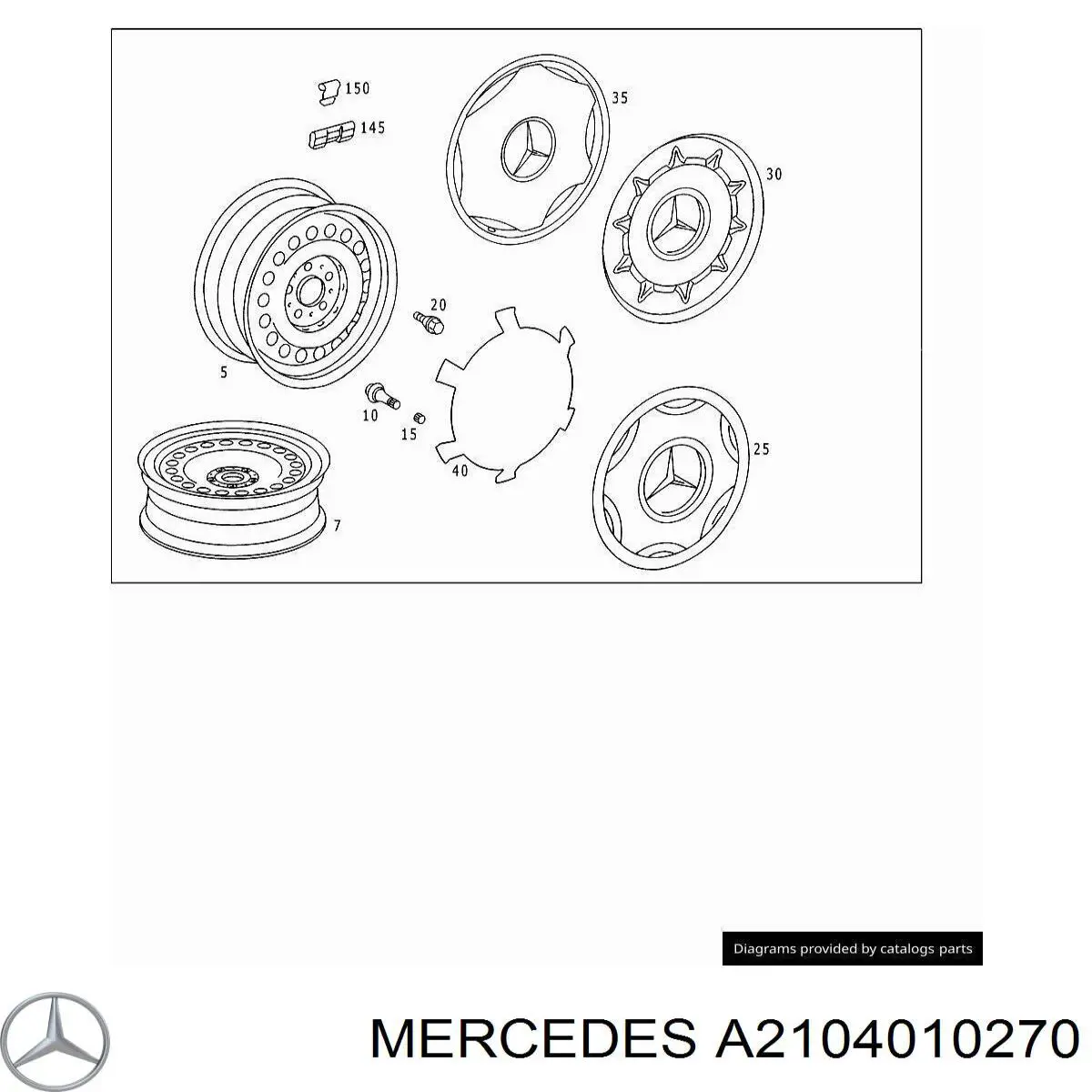Comprar A2104010270 Mercedes Tornillos de rueda