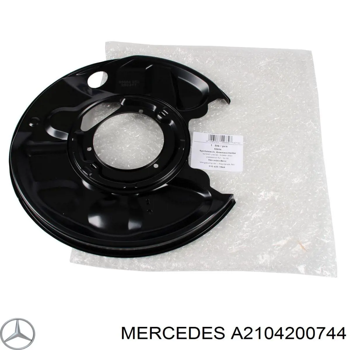 A2104200744 Mercedes chapa protectora contra salpicaduras, disco de freno trasero derecho