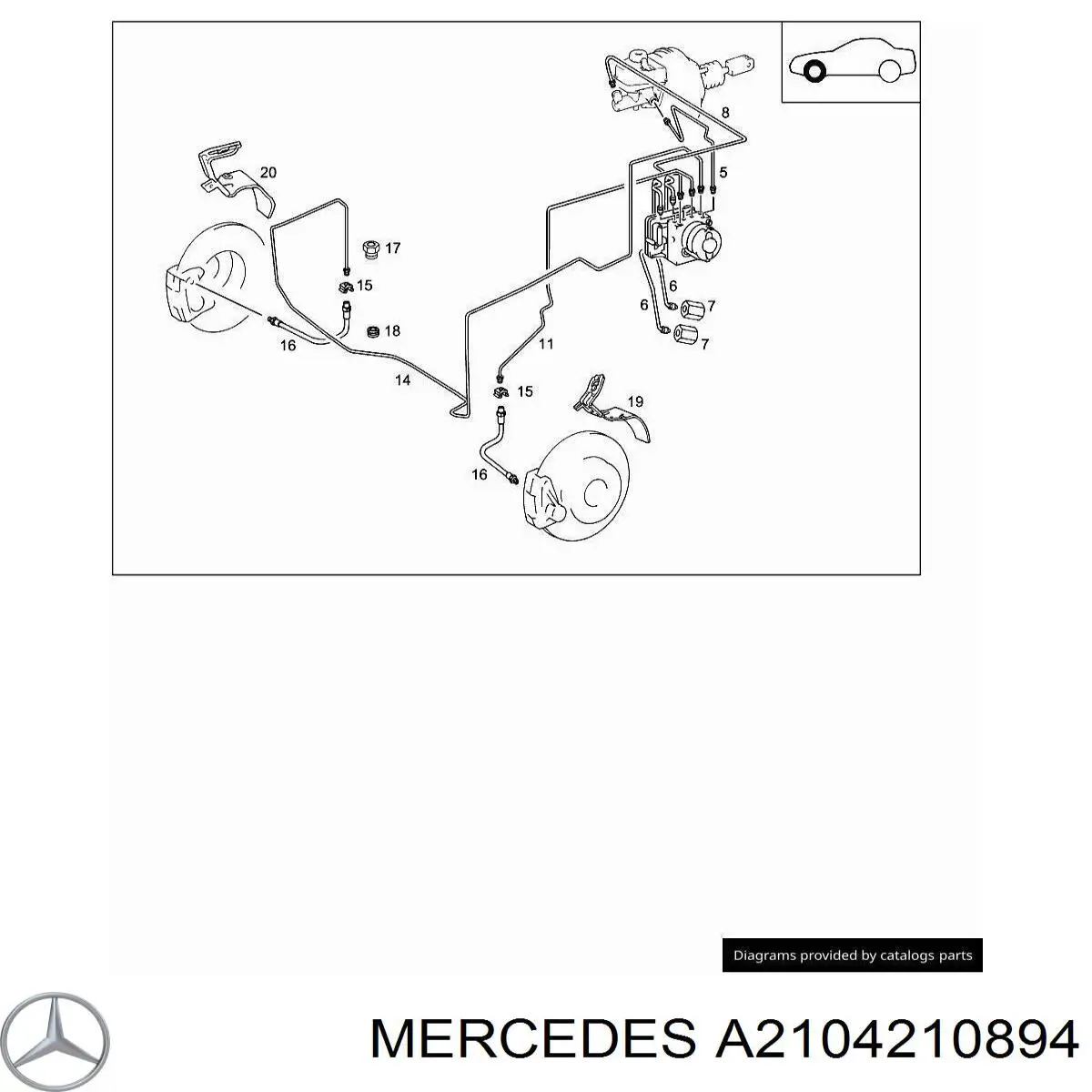 Abrazadera de tubo de freno Mercedes A2104210894 precio, desde 15,03 EUR