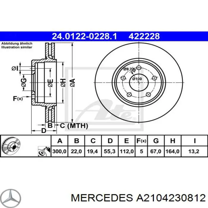 A2104230812 Mercedes disco de freno trasero