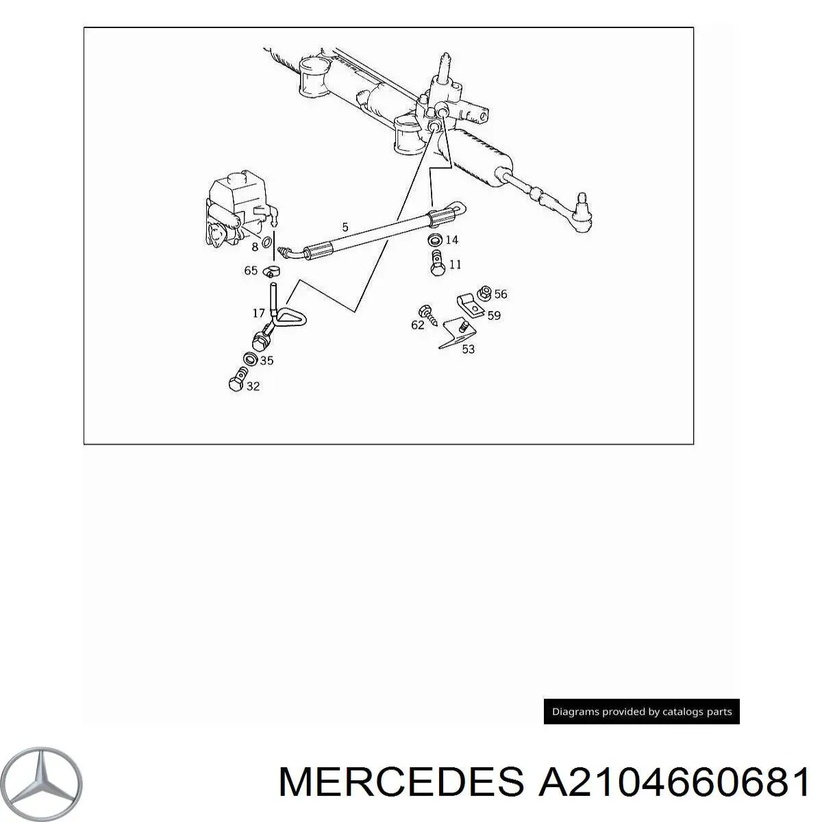 A2104660681 Mercedes manguera de alta presion de direccion, hidráulica
