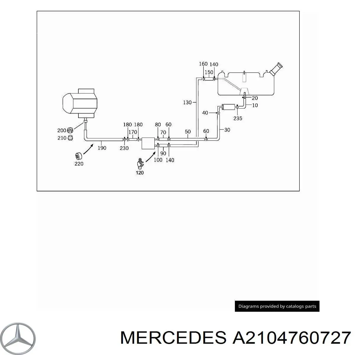 N916030000527 Mercedes manguera de combustible, universal