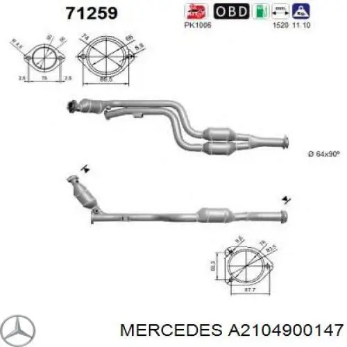 Catalizador Mercedes A2104908319 precio, desde 278,03 EUR