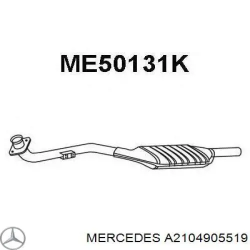 Tubo de admisión del silenciador de escape delantero Mercedes A2104905519 precio, desde 456,14 EUR