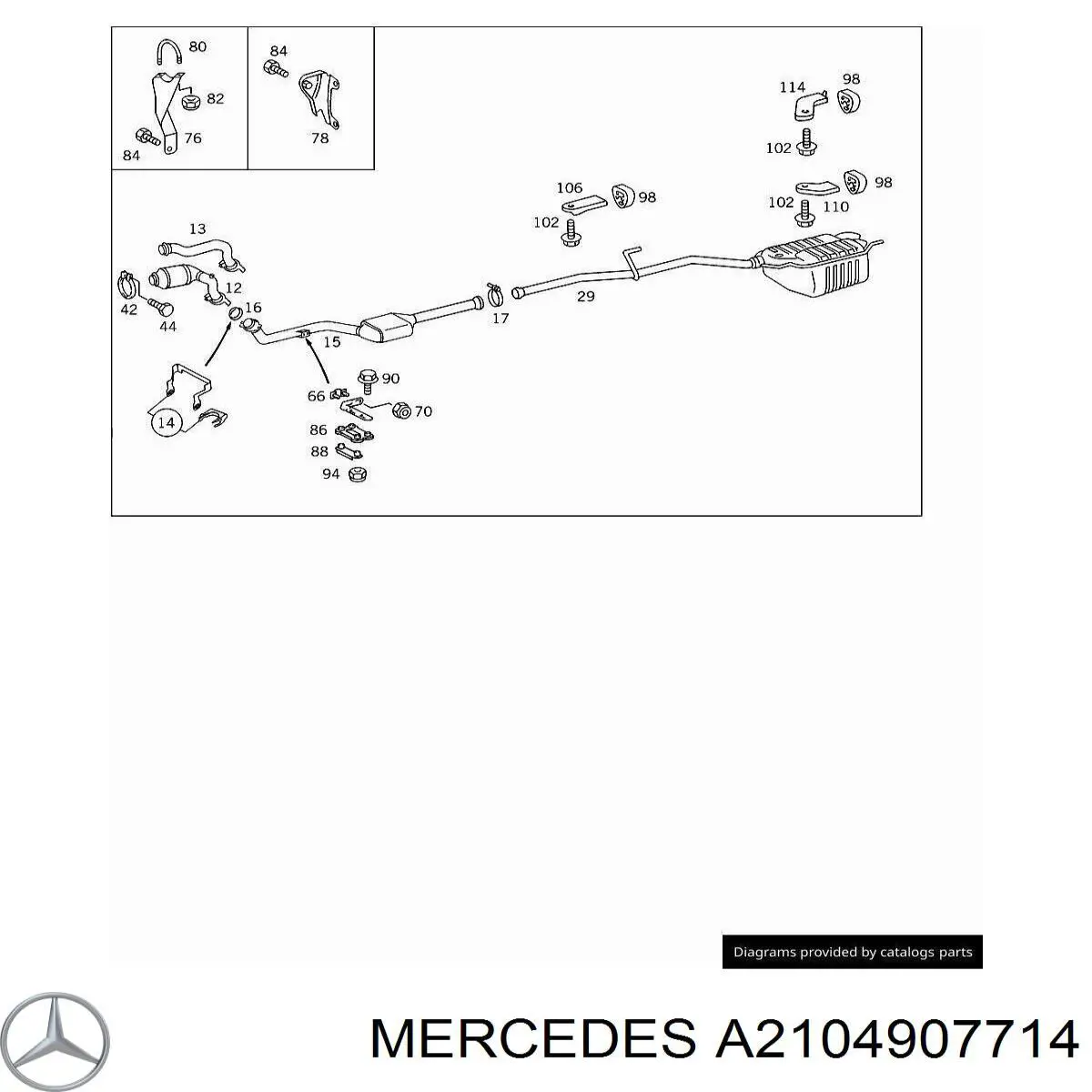 Tubo de escape delantero para Mercedes E (S210)