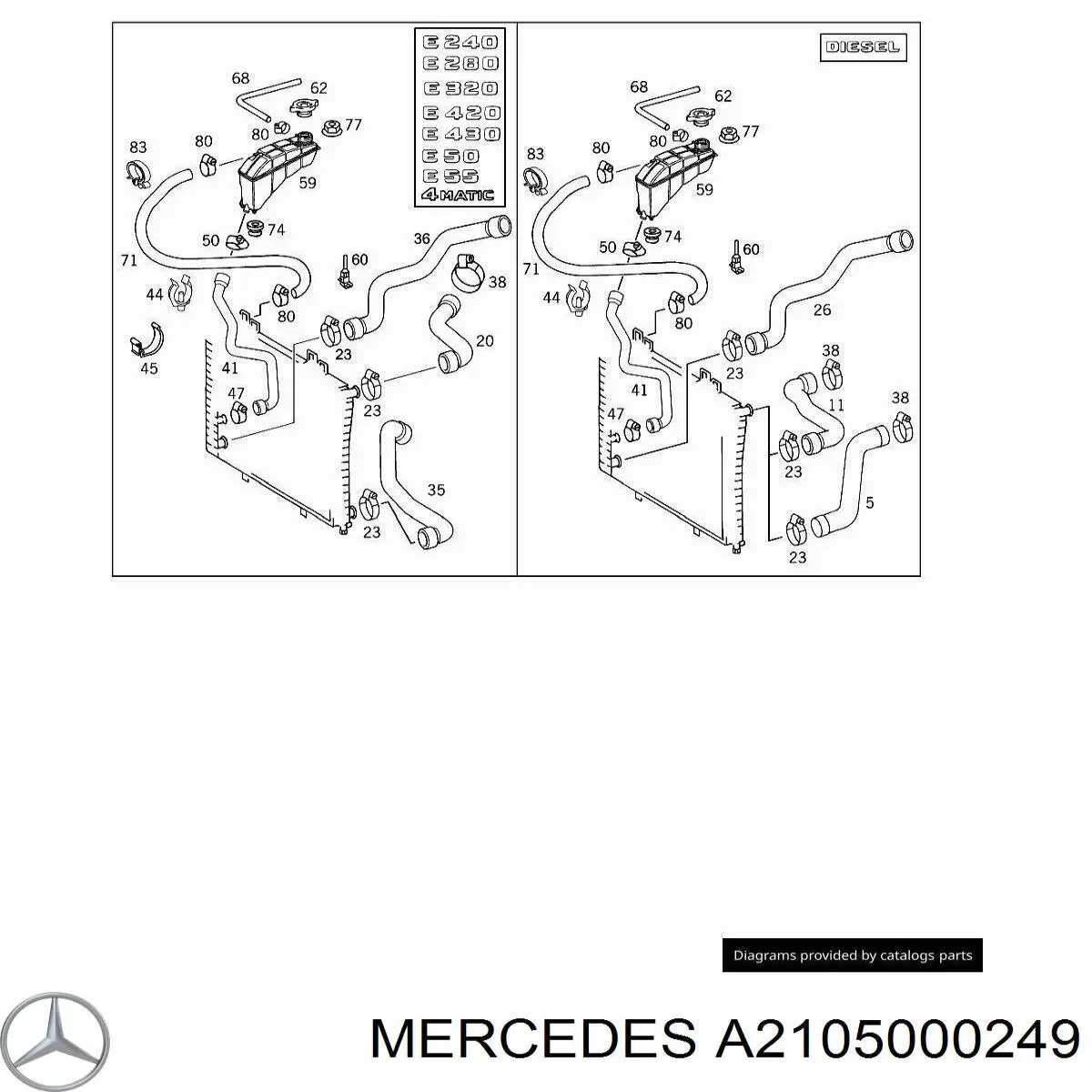 A2105000249 Mercedes vaso de expansión, refrigerante