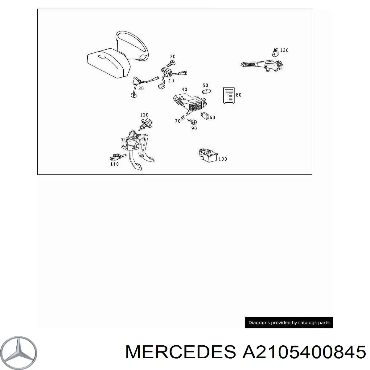 2105400845 Mercedes conmutador en la columna de dirección control de crucero