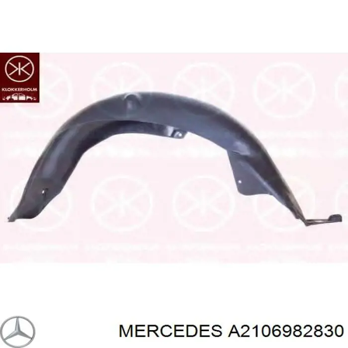 2106982830 Mercedes guardabarros interior, aleta trasera, derecho