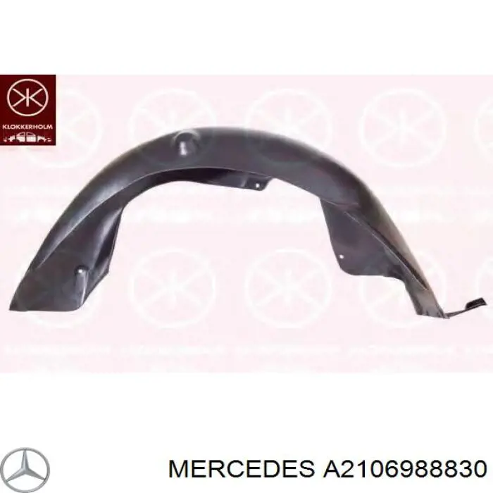 2106988830 Mercedes guardabarros interior, aleta trasera, derecho