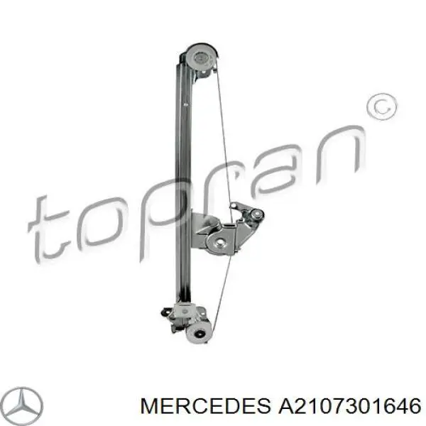 A2107301646 Mercedes mecanismo de elevalunas, puerta trasera derecha