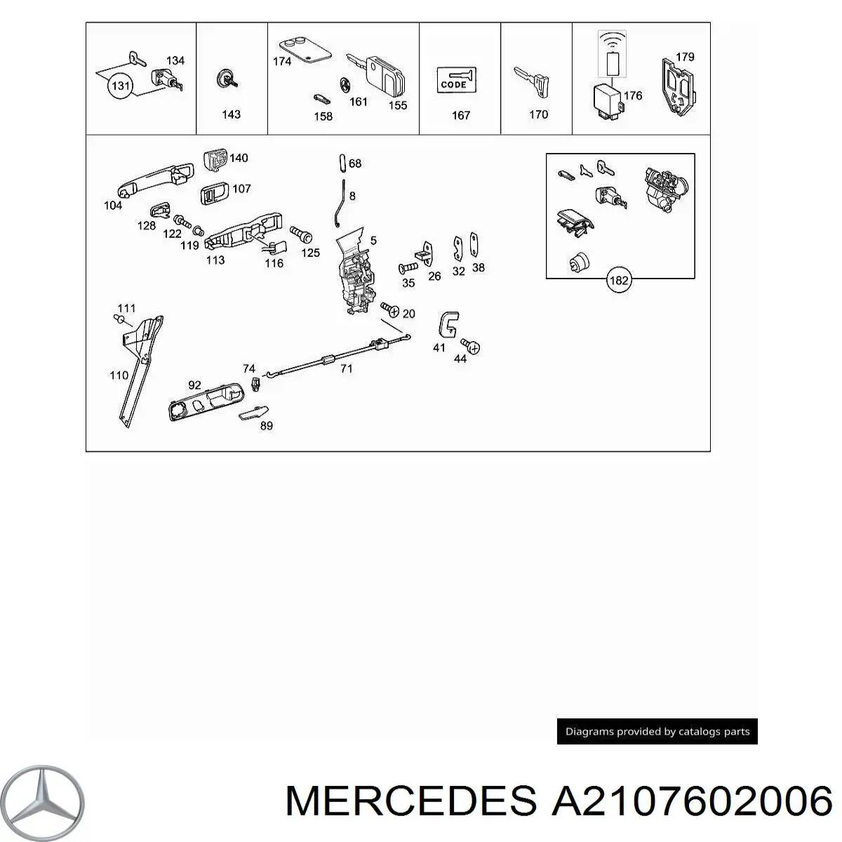 Llave de encendido Mercedes A2107602006 precio, desde  EUR